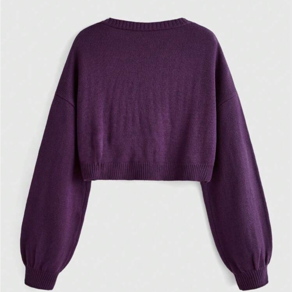 ROMWE Purple Cardigan with Star and Moon Embroidery - Picture 3 of 16